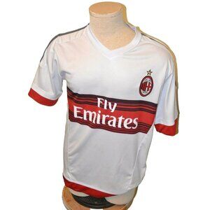 Fly Emirates Eduardo #9 Soccer Futbal Jersey White Blue Red Size M on jersey